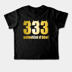 Dětské tričko krátký rukáv - 333 poloviční ďábel - zlatý potisk